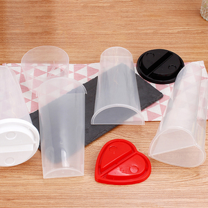 Desechable transparente de grado alimenticio PP 2 Twin Couple Share Enjoy doble vaso de plástico vaso dividido con tapa - Product Image 5