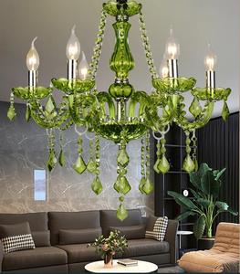 Lampadario moderno Led verde camera da letto lampade da cucina Lustre De Cristal Teto lampadario in <span class=keywords><strong>vetro</strong></span> di colore verde - Product Image 2