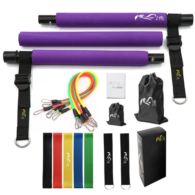 Powerlifter Graphics Gym Equipment Pilates Bar Yoga&Pilates Accessories Pilates Bar Kit with ...