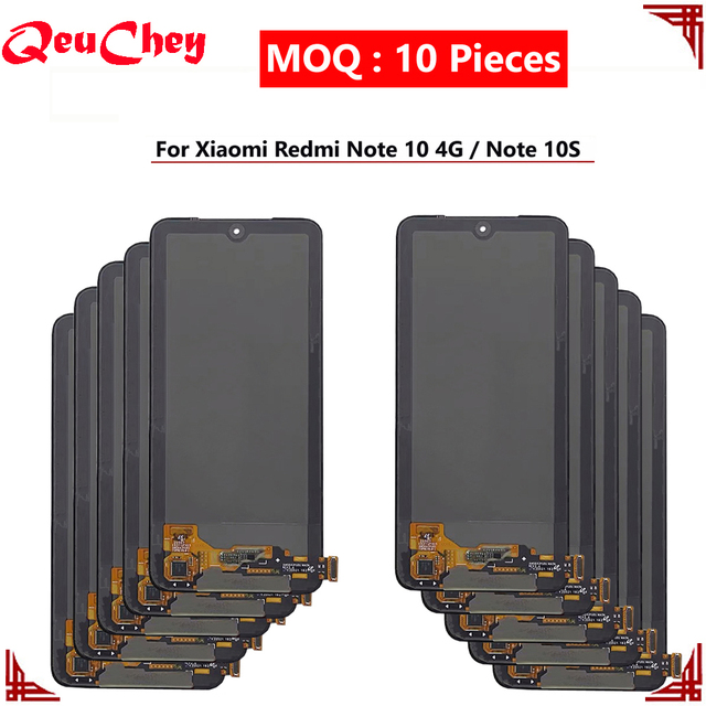 MOQ : 10 Pieces Wholesale for Xiaomi Redmi Note 10 4G / Note 10s LCD Display Touch Screen Digitizer Assembly No / With Frame