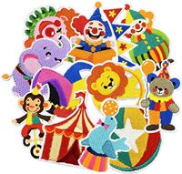 Patchs brodés personnalisés sur le thème du cirque, adaptés aux vestes, aux manches courtes, aux sacs à dos, aux vestes, aux vêtements, décoration DIY