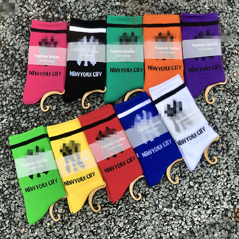 Trend online socks all cotton alphabet fashion bright color trend socks