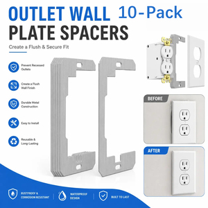 10pcs Wall Plate <b>Spacer</b> <b>Spacers</b> for Electrical Outlets Metal Flush Fit Device Leveling Plates for Electrical Outlet Repair - Product Image 1