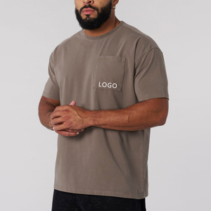 Camiseta Personalizada Premium para Hombre, 250 GSM, 97% Algodón, <span class=keywords><strong>3</strong></span>% Elastano, Cuello Redondo, Corte Holgado, Manga Corta, con Bolsillo - Product Image 1