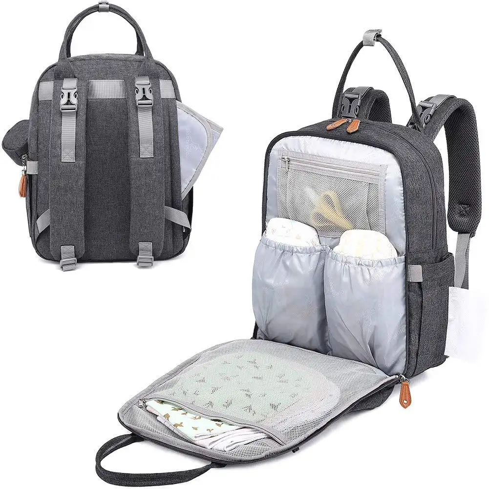 Windelbeutel Rucksack Multi-Funktion wasserdicht Reisen Notwendigkeiten Babytasche mit wechselndem Polster Kletterband und Schnulleretui Unisex