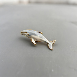 Broche Dauphin en Alliage de Zinc Plaqué Or, Forme Animale, Épingle Tendance, Bijou Unisexe, Cadeau - Product Image 1