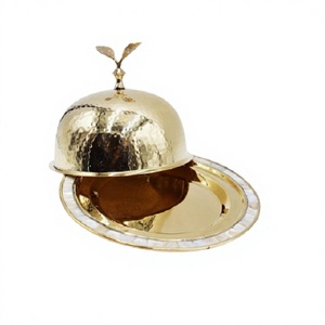 Magnifique design, forme ronde, en acier inoxydable, écologique, beurrier classique couleur or, taille personnalisée pour la maison et les mariages - Product Image 1