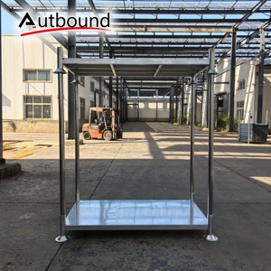 מדפי משטחים מפלדה Q235 ניתנים לערום - עמודי משטחים כבדים עם מדף אחסון למחסן תעשייתי - Product Image 1