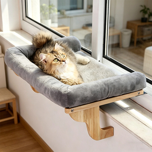 Hamac orthopédique pour chat à fixer sur fenêtre, étagère en bois pour chats de petite et grande taille, chatons, siège suspendu pour animaux de compagnie - Product Image 1