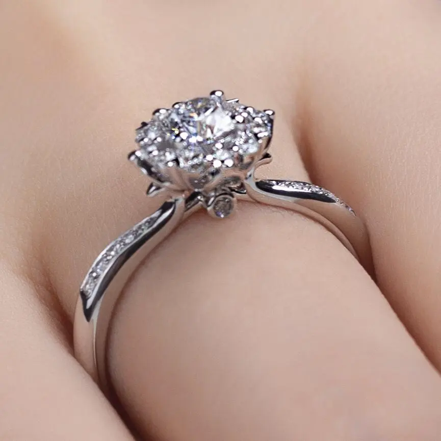 New Design Prong Setting Wedding Engagement Diamond Ring Solitaire Rings 18k Moissanite Ring