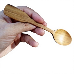 Acacia Wood Salad <b>Serving</b> <b>Spoon</b> Set of 3 Pcs Handpainted Wooden Dessert <b>Spoons</b> for Home Kitchen Restaurant - Product Image 1