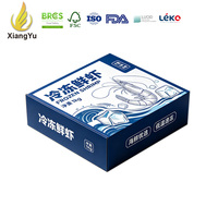 Boîte d'emballage personnalisée pour crevettes surgelées 1 kg, boîte en carton imprimé pour fruits de mer, boîte en papier pour crevettes, emballage alimentaire surgelé pour la vente au détail