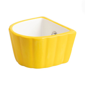 Mini bol en céramique pour hamster, couleur unie, carré, anti-renversement, pour l'alimentation des animaux de compagnie - Product Image 4
