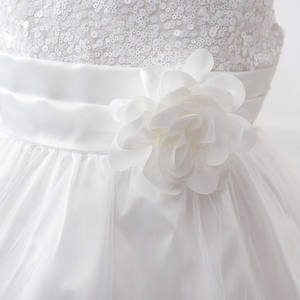 Vestido Largo de Lentejuelas para Niñas, Vestido de Princesa con Tul y Cintura de Flores, Sin Mangas, 10 Colores - Product Image 5