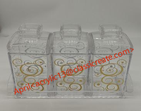 Vente en gros de canettes scellées en or transparent en acrylique, canettes de stockage étanches à l'humidité, canettes d'épices de cuisine