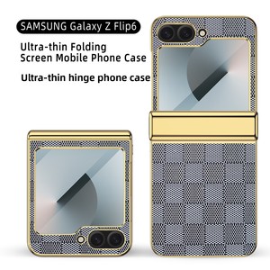 การจัดหาสินค้าข้ามพรมแดน: เคสโทรศัพท์ Samsung Flip6 แบบเคลือบสปริงพร้อมลายตารางหมากรุก - Product Image 4