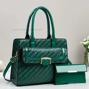 Wholesale Fashion PU Leather 2 Pieces Hand Bags Set Ladies Shoulder Bags Luxury Designer Women's Handbags With a Wallet - Product Image 1