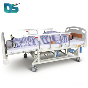 Cama de <span class=keywords><strong>Hospital</strong></span> Manual Ajustable de 5 Funciones y 3 Manivelas para Pacientes, con Ruedas y Orificio para Inodoro, para Cuidado Médico en el Hogar - Product Image 3