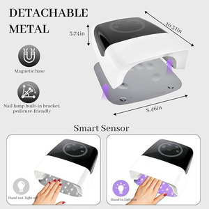 132W Cordless UV LED Nail <b>Lamp</b> Rechargeable Fast Curing Nail Dryer Auto Sensor 4 <b>Timers</b> for Salon Home - Product Image 3