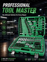 Ensemble d'outils d'entretien automobile de 216 pièces, coffret de transport rigide, qualité industrielle, clé à cliquet CRV, jeu complet pour la réparation de véhicules automobiles
