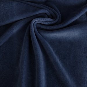 Premium 240gsm Deep Navy Cotton Knitted Velour Fabric 80/20 Cotton Polyester Roll for Wholesale Garments - Product Image 2