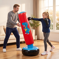 Sac de frappe gonflable en gros pour enfants, sac de boxe dinosaure gonflable, tour de frappe gonflable sur pied pour l'entraînement des enfants