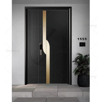 Vente flash sur promotion Porte extérieure moderne en métal Acier inoxydable Portes d'entrée de sécurité à charnières