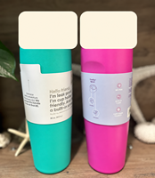 Gobelet isotherme en acier inoxydable de couleur vive avec couvercle à rabat pour articles promotionnels