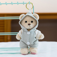 Peluche ours en peluche super douce à rayures avec articulation rotative HECION, porte-clés, poupée de 15 cm, anti-stress, unisexe
