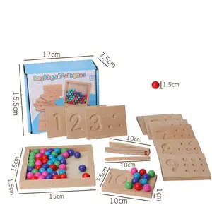 Papan manik-manik klip kayu mainan pembelajaran matematika sensorik nomor pendidikan