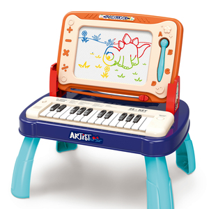 Papan menggambar keyboard elektronik 2 in 1, papan menggambar anak-anak, mainan belajar menggambar edukasi, meja, keyboard elektronik 2 in 1 2025 - Product Image 6