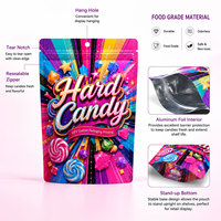 Sachet Doypack personnalisé imprimé avec logo, finition mate ou brillante, en Mylar, avec fenêtre, refermable, à fermeture éclair, pour bonbons, snacks et emballage de noix