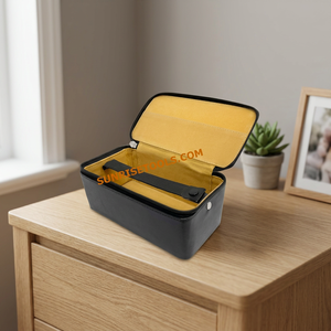 Étui de rangement pour bijoux en EVA irrégulier avec intérieur jaune et insert à sangle noire, marque SUNTOOLS/STIPL, 7"x3.1/2" pour la fabrication de bijoux - Product Image 4