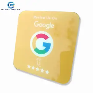 Customized Printed Acrylic Nfc Google Review Plate Sign Stickers Ntag213 QR Code Social Media NFC Plate