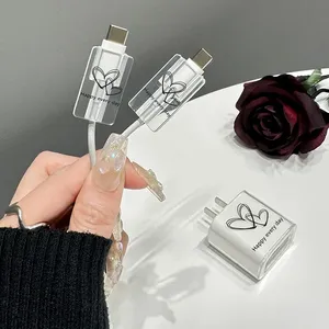 Nero ama custodia per caricabatterie in Silicone morbido per <span class=keywords><strong>iPhone</strong></span> 15 14 <span class=keywords><strong>13</strong></span> <span class=keywords><strong>Apple</strong></span> 18/20W custodia protettiva per cavo di protezione - Product Image 5