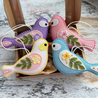 Porte-clés oiseau perlé fait main personnalisé, pendentif brodé de perles de rocaille, breloque mignonne pour sac, cadeau pour femme