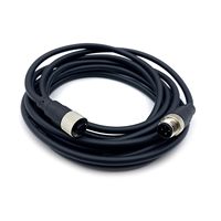 Cable M12 de 4 pines, cable de moldeo recto de código Sensor de aviación Cable eléctrico de PVC 250V 4A AC/DC AWG22 1 metro