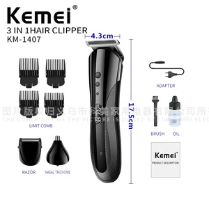 Tondeuse à cheveux 3 en 1 de qualité supérieure, tondeuse à nez, rasoir pour homme <span class=keywords><strong>Kemei</strong></span> <span class=keywords><strong>Km</strong></span>-<span class=keywords><strong>1407</strong></span>, tondeuse à cheveux pour homme en gros - Product Image 3
