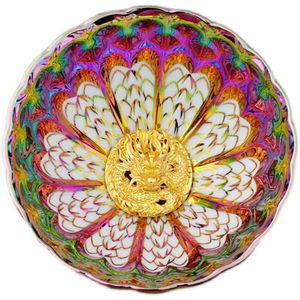 Lin Xin Handgefertigte Bunte Pfauen-Teetasse mit Goldenem Lotus, Vergoldet, Vollfarbig, Dekorierte Dehua-Teetasse - Product Image 5