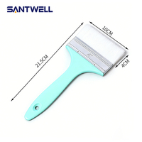 Pinceau à peinture à base d'eau Santwell, manche en plastique, filament synthétique, sans perte de poils, pour peinture d'émulsion des murs et plafonds intérieurs