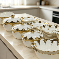 Noordse witte keramische ovale dinerbord met gouden rand, porseleinen serveerschaal, huishoudelijk fruit- en dessertbord, voedselveilig.