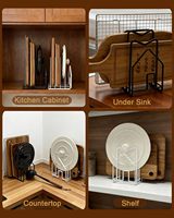 Support de rangement robuste en métal pour planches à découper, couvercles de casseroles et ustensiles de cuisson, pour comptoir de cuisine, armoire ou placard