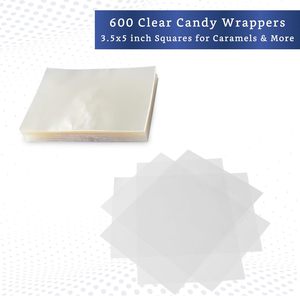 Emballages en cellophane transparents naturels et recyclables (600 pièces 3,5x5 pouces) pour caramels, <span class=keywords><strong>chocolat</strong></span>, <span class=keywords><strong>nougat</strong></span> et sucettes - Product Image 2