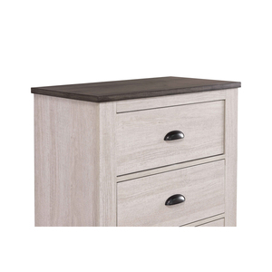 Contemporary Two Drawer Nightstand <b>Bedside</b> <b>Cabinet</b> Wooden Rustic Chalk Gray Color - Product Image 3