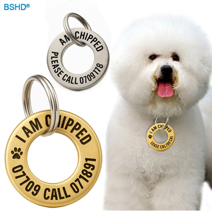 Chất Lượng Rắn Brass Pet Vòng Trống Id Tag Cá Nhân Logo Tùy Chỉnh Brass Dog Thẻ - Product Image 3