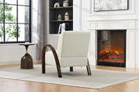 Fauteuil d'appoint moderne et minimaliste en bois de caoutchouc massif et polyester, durable, doux, écologique, pour salon, mobilier de maison