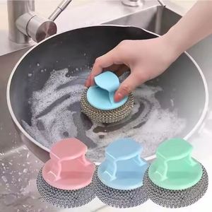 Multifunctional Plastic Dish Scrubber <b>Wire</b> Ball and Scouring Pads Effective Pot Pan Dishwash Cleaning <b>Brush</b> - Product Image 3