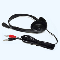 Headset berkabel, 3.5mm panggilan Audio kabel headphone ponsel kantor hiburan Headset berkabel