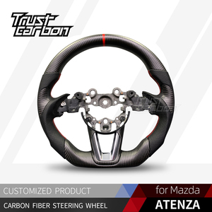 พวงมาลัยสปอร์ตคาร์บอนไฟเบอร์ด้านแบบกำหนดเองสำหรับ <span class=keywords><strong>MAZDA</strong></span> Atenza 2014-2023 3 <span class=keywords><strong>6</strong></span> Cx5 Cx60 Cx70 Cx8 Cx9 Mx5อุปกรณ์เสริมภายในรถ - Product Image 2