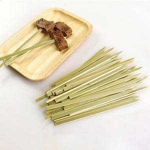 Tùy Chỉnh Nhà Máy Bán Hàng Trực Tiếp Dùng Một Lần Thịt Nướng Thịt Cừu Xiên Chỉ Gậy Tre Trái Cây Xiên Dày Gậy Phẳng - Product Image 5